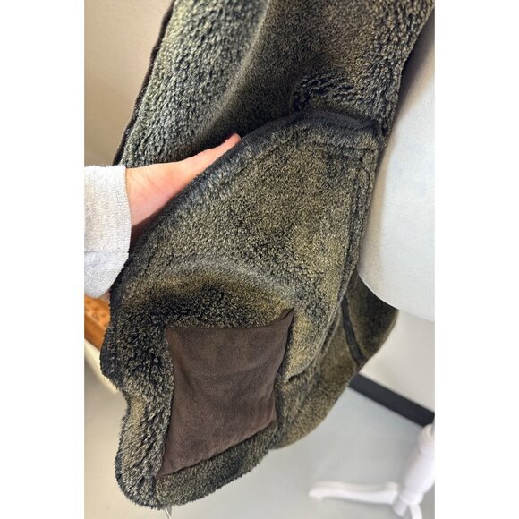 PERRY ELLIS Medium Portfolio Mens Brown Faux Suede Fur Lined Winter Jacket - Picture 9 of 14